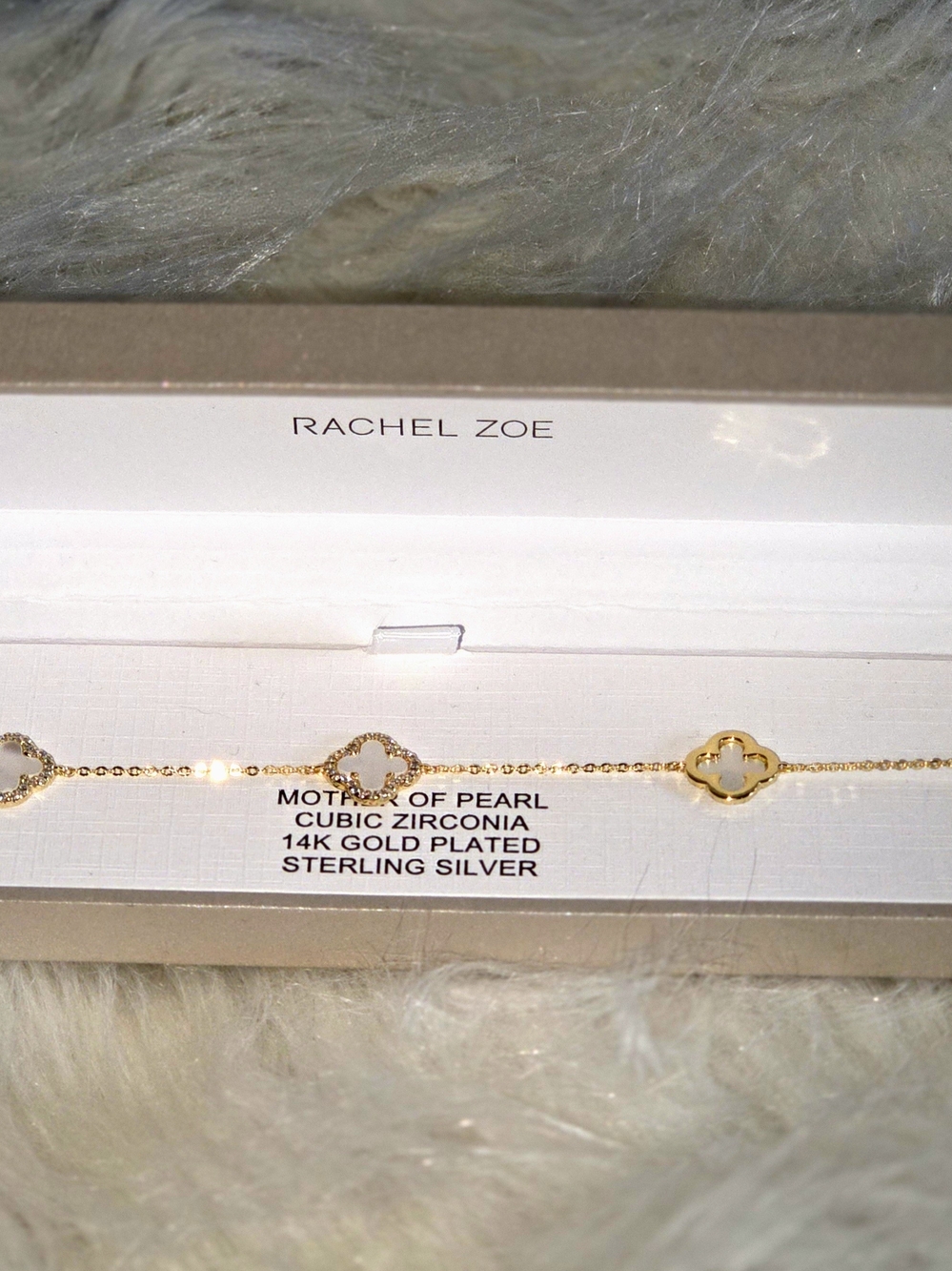 Rachel Zoe 14K Gold Plated Clover Motif Bracelet - Gold